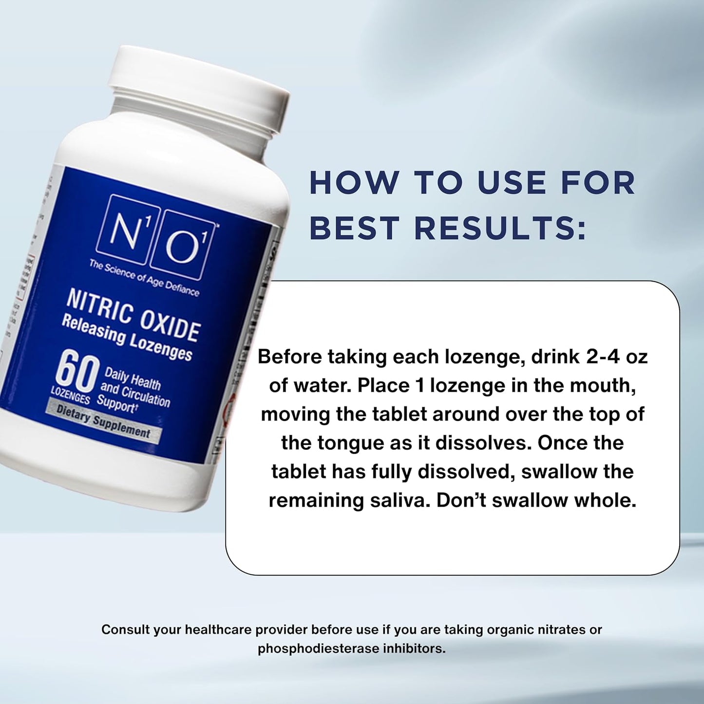 N1O1 Nitric Oxide Lozenges, 60 Count, 30-Day Supply Supplement | Created by Dr. Nathan S. Bryan, Dissolvable Lozenges, Easy to Take, for Men & Women