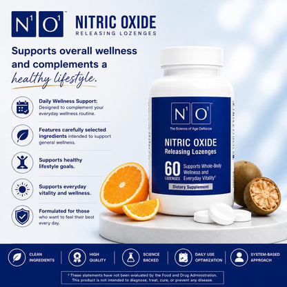 N1O1 Nitric Oxide Lozenges, 60 Count, 30-Day Supply Supplement | Created by Dr. Nathan S. Bryan, Dissolvable Lozenges, Easy to Take, for Men & Women